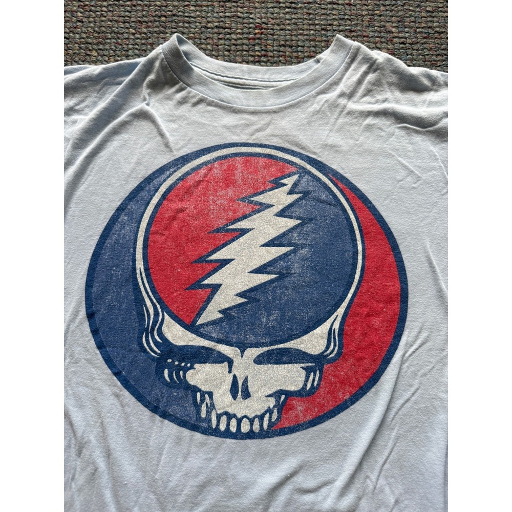 Grateful Dead Ripple Junction Steal Your Face Shirt Light Blue Mens Medium M